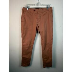 Todd Snyder Tab Front Chino Pant 32x34 Red Clay Slim Fit Stretch